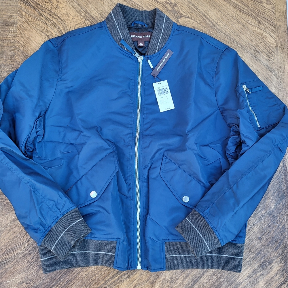 Michael Kors NWT Admiral Blue Desert 1 Bomber Jacket Mens XLarge